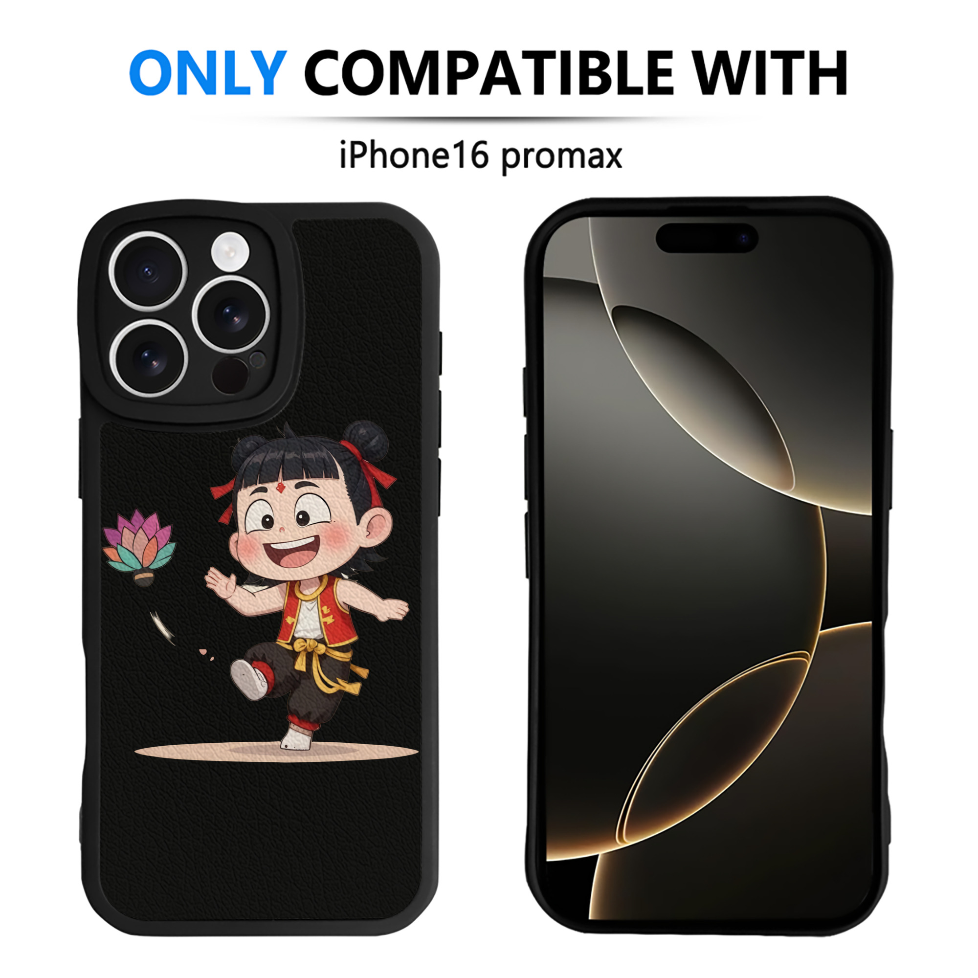 （画像用） Ne Zha 2 ナタ 魔童の大暴れ 【iPhone 16シリーズ対応】シリコンスマホケース（レザー調） 材質：シリコン